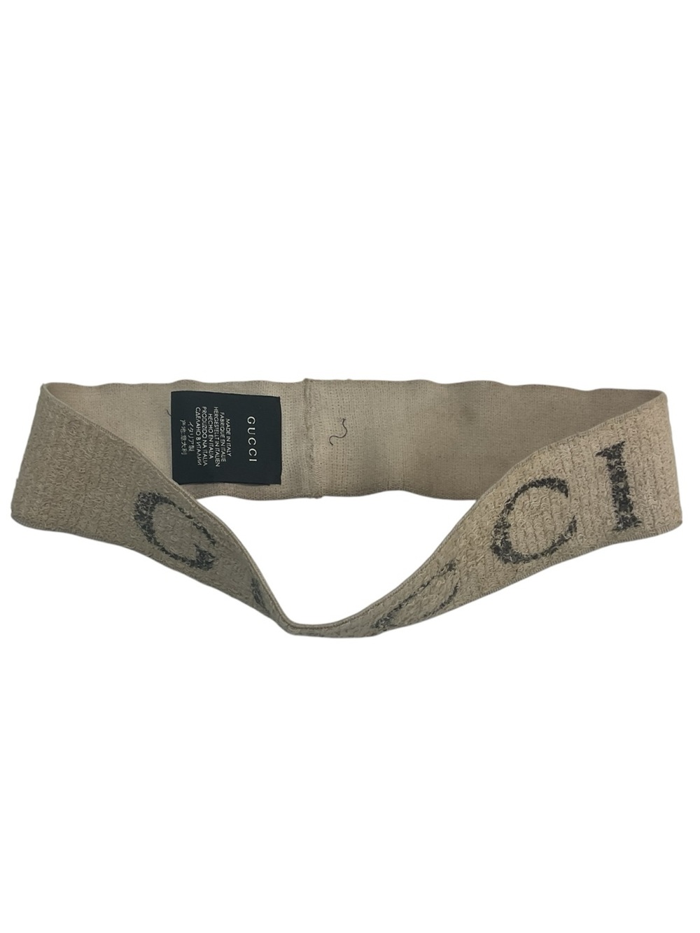 Gucci GG Logo Headband Cream & Black Runway Sweatband 100% Authentic Italy - Picture 3 of 7